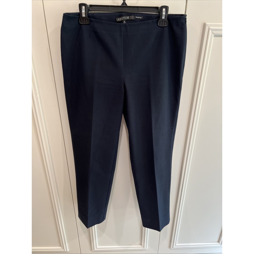 Lafayette 148 Navy Lexington Dress Pants Size 10 Classic Office Minimalist